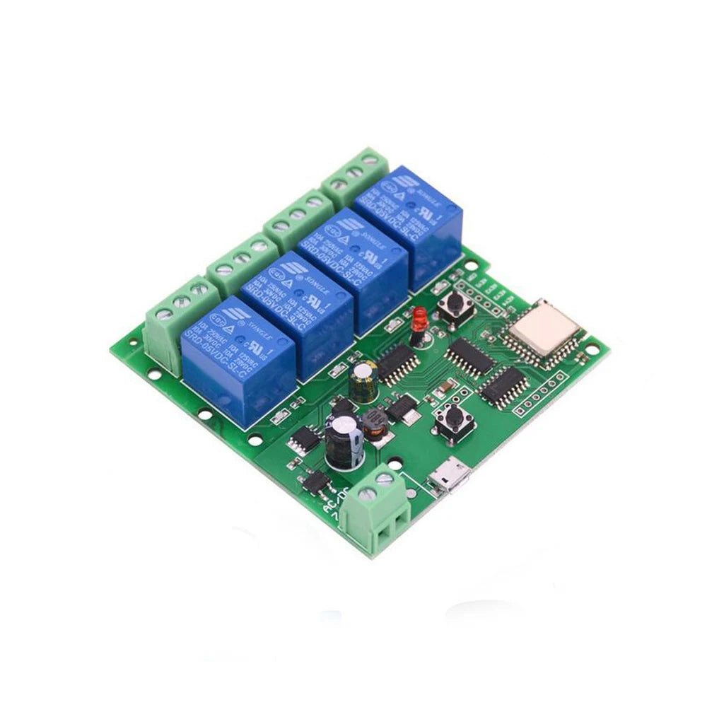 Smart Life Wireless WiFi Switch with Ewelink App Remote Control Self-Locking Interlock 4-Way Relay Smart Switch Module for Home