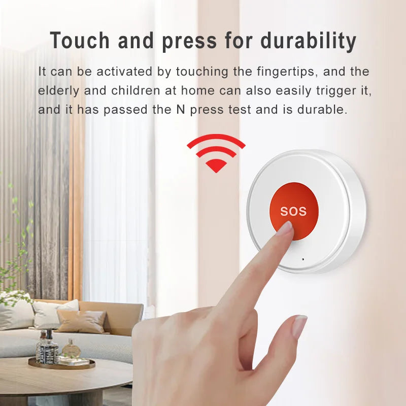 Smart Life APP WiFi SOS Emergency Button Tuya Home Security Elderly Children One Click Call Help Alarm Remote Notification