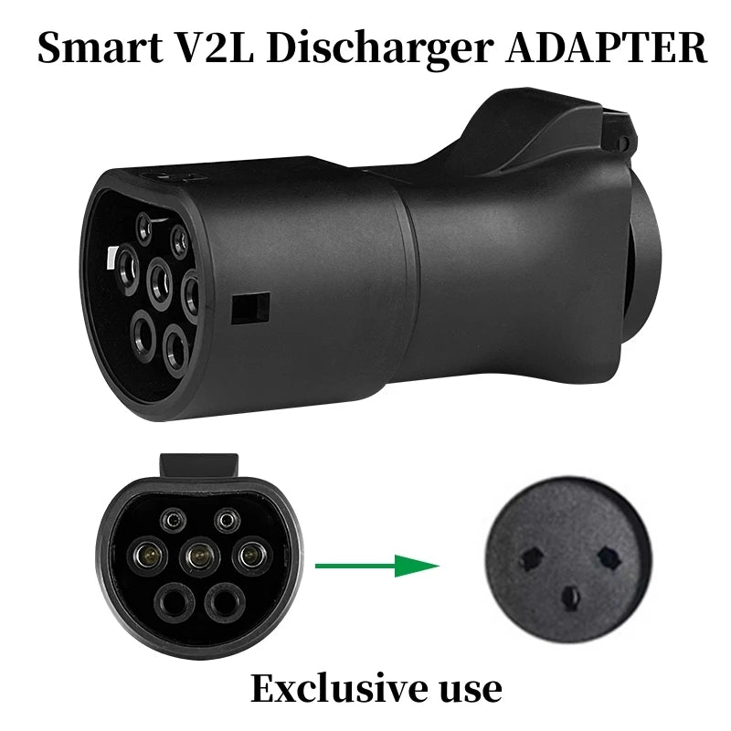 Compatible Smart EVs V2L Discharger Vehicle to Load for type2 Car Discharger Adapter Compatible with Smart 1/3 Car