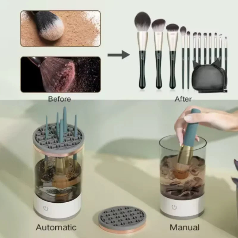 Smart Electric Makeup Brush Cleaner Powered by USB for Thorough Cleaning Simple to Use Washes And Dries Cosmetic Brushes