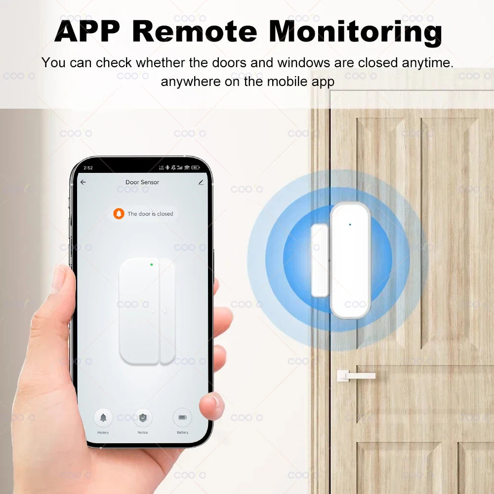 Tuya Zigbee Door Window Sensor Smart Home Security Alarm Wireless Magnetic Anti-theft Contact Detector App Remote Monitor