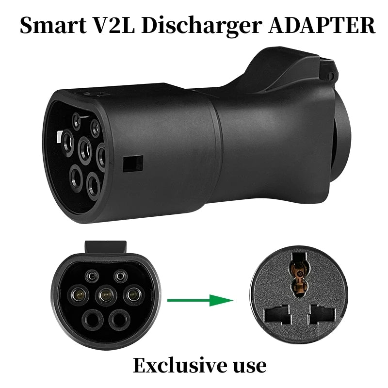 Compatible Smart EVs V2L Discharger Vehicle to Load for type2 Car Discharger Adapter Compatible with Smart 1/3 Car