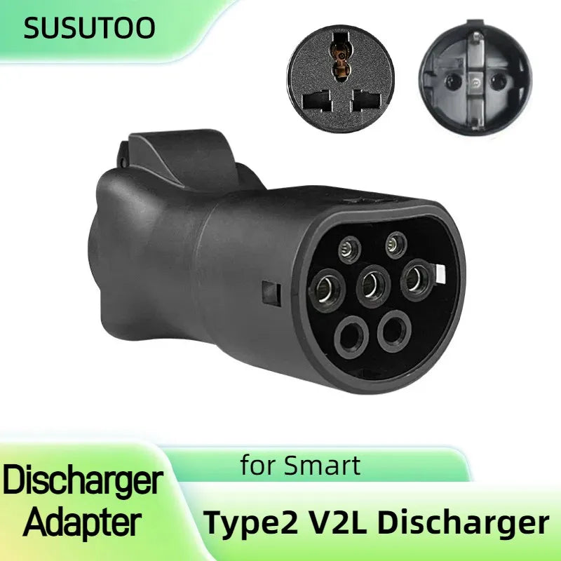 Compatible Smart EVs V2L Discharger Vehicle to Load for type2 Car Discharger Adapter Compatible with Smart 1/3 Car