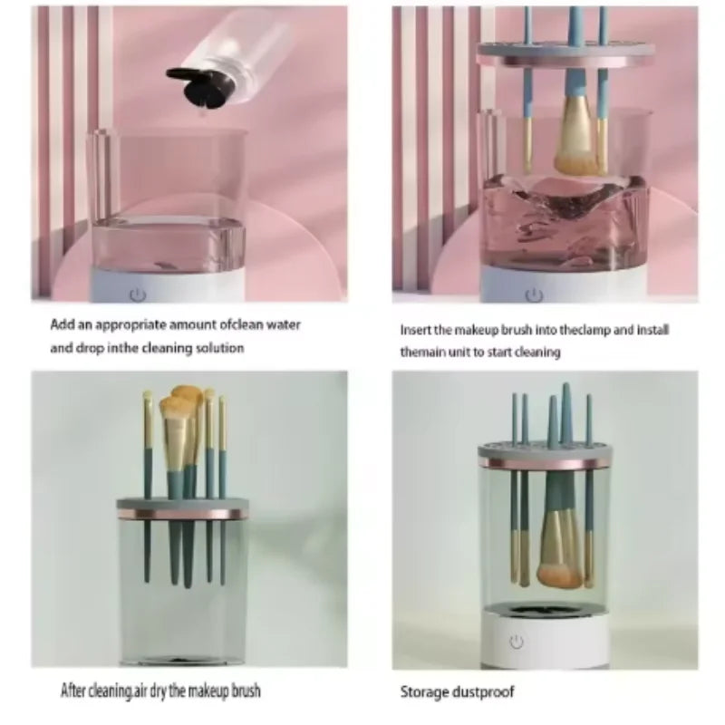 Smart Electric Makeup Brush Cleaner Powered by USB for Thorough Cleaning Simple to Use Washes And Dries Cosmetic Brushes