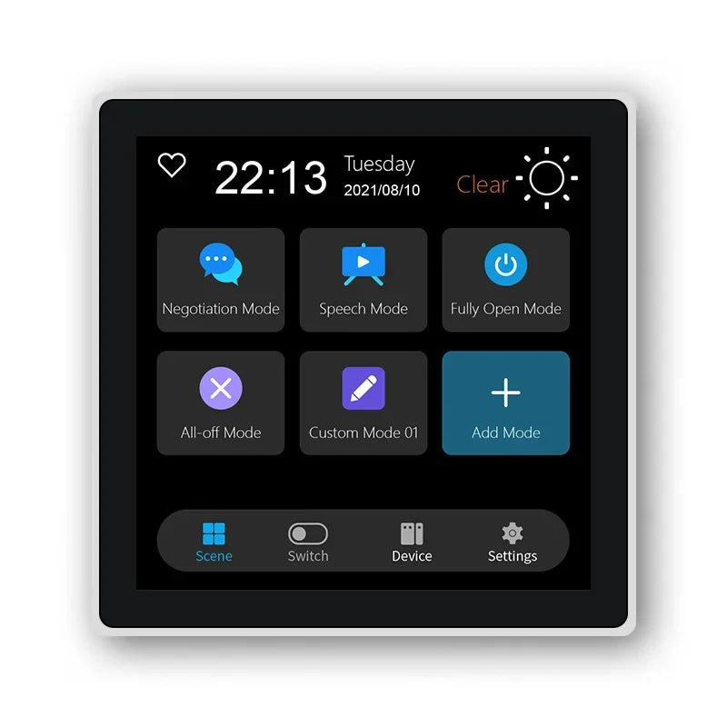 4 Inch Touch Screen Multi-functional Smart Wall Switch T3E Switch Scene Panel Intelligent Home Touch Screen Zigbee