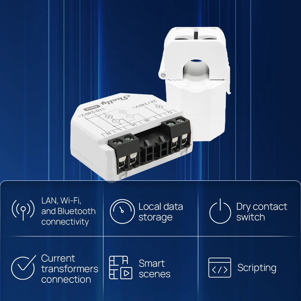 Shelly EM Gen3 Smart Home WiFi Connection monitoring appliance power usage for optimal performance. Shelly EM Gen3 Smart Home WiFi Connection monitoring appliance power usage for optimal performance.