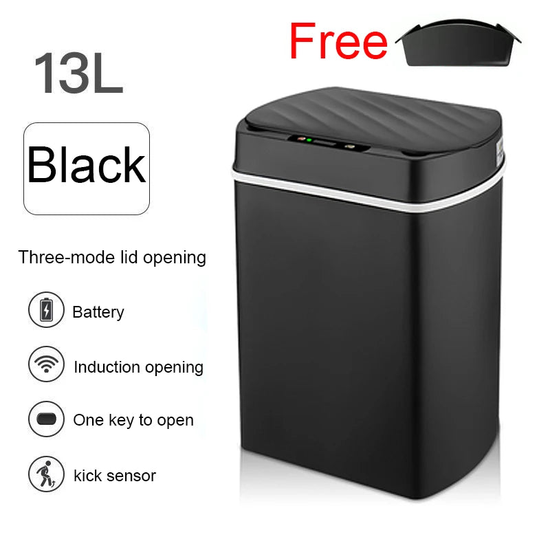 Smart trash can for kitchen House Smart home Dustbin Wasdfgthykjulik;lstebasket Bathroom automatic sensor trash can garbage bin cleaning tools