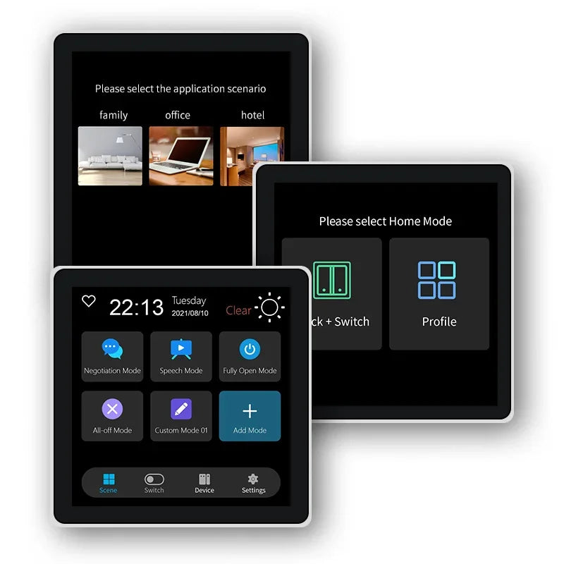 4 Inch Touch Screen Multi-functional Smart Wall Switch T3E Switch Scene Panel Intelligent Home Touch Screen Zigbee