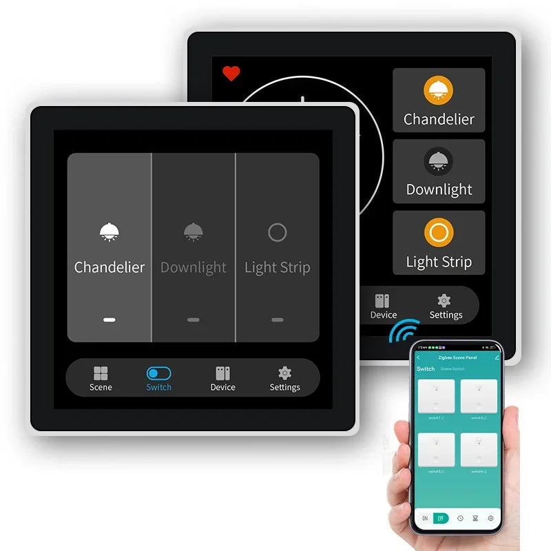 4 Inch Touch Screen Multi-functional Smart Wall Switch T3E Switch Scene Panel Intelligent Home Touch Screen Zigbee