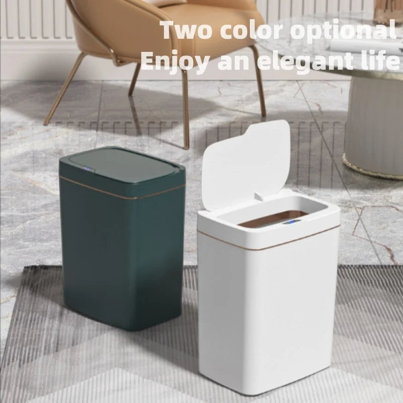 15L smart sensor trash can, automatic trash can electric trash can, waterproof smart trash can, kitchen, bedroom living room use