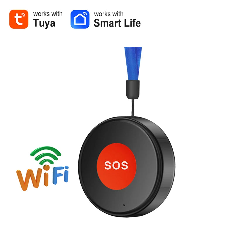 Smart Life APP WiFi SOS Emergency Button Tuya Home Security Elderly Children One Click Call Help Alarm Remote Notification