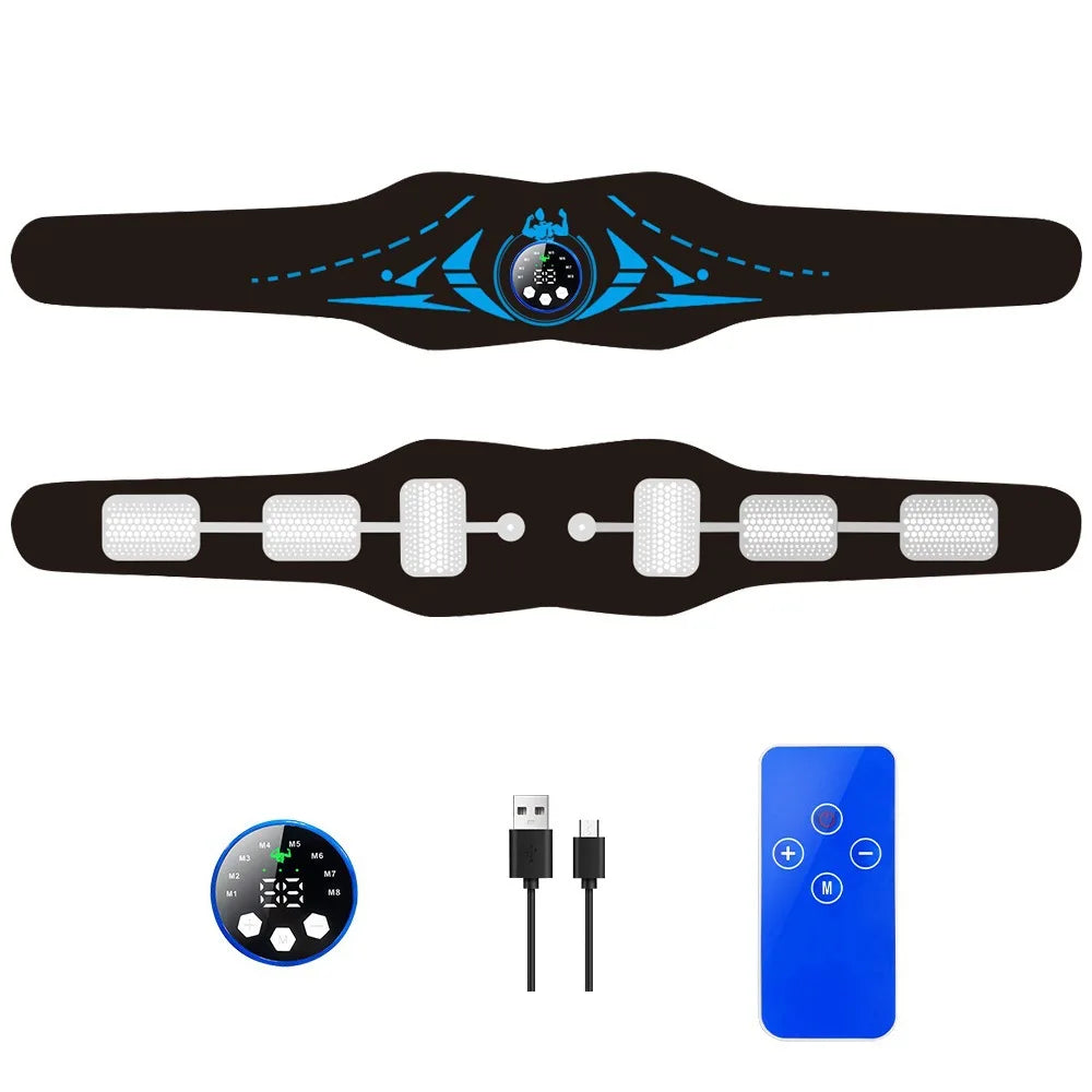 Smart EMS Abdominal Belt - Wireless Muscle Stimulator for Six-Pack Abs, Fitness Massager with Remote Control