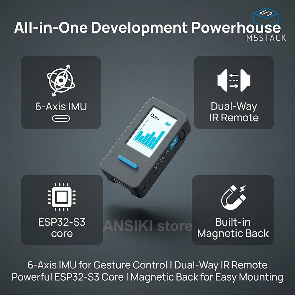 M5Stack M5StickS3 ESP32-S3 IoT Development Kit Portable with Screen for IoT Control Smart Home Applications