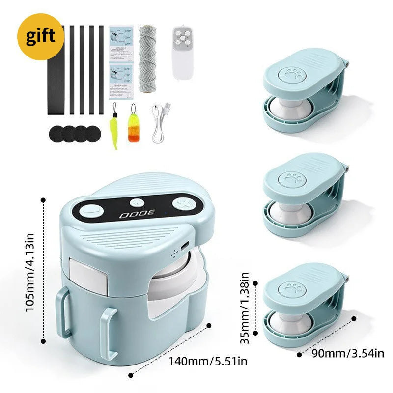 Smart Cat Teaser Toy Automatic Rechargeable Rope Wand With Remote Control Interactive Self-play Hunting Toy For Cats To Exercise