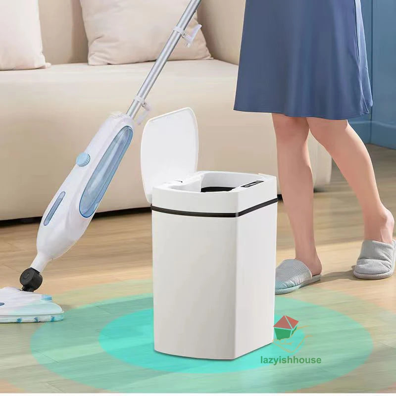 Smart trash can for kitchen House Smart home Dustbin Wasdfgthykjulik;lstebasket Bathroom automatic sensor trash can garbage bin cleaning tools
