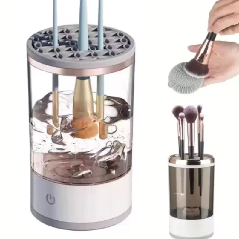 Smart Electric Makeup Brush Cleaner Powered by USB for Thorough Cleaning Simple to Use Washes And Dries Cosmetic Brushes