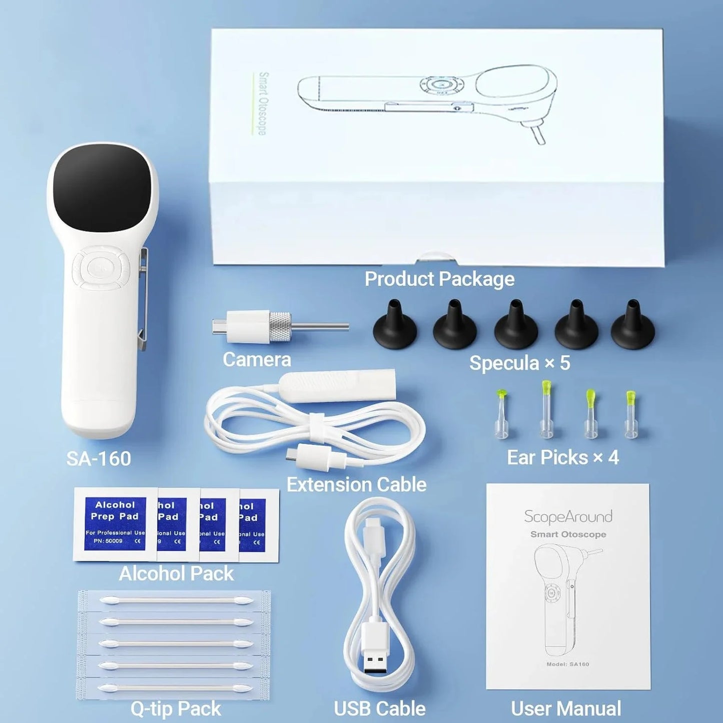 TESLONG Digital Otoscope 1.45 Inch IPS 720p HD Smart Visual