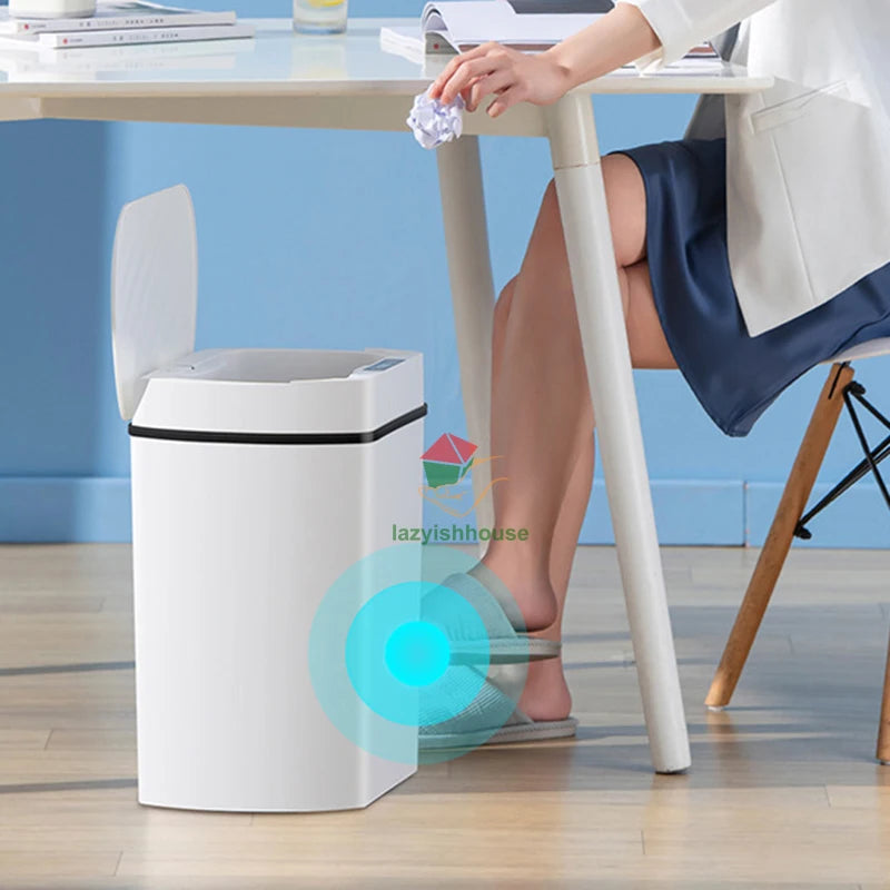 Smart trash can for kitchen House Smart home Dustbin Wasdfgthykjulik;lstebasket Bathroom automatic sensor trash can garbage bin cleaning tools