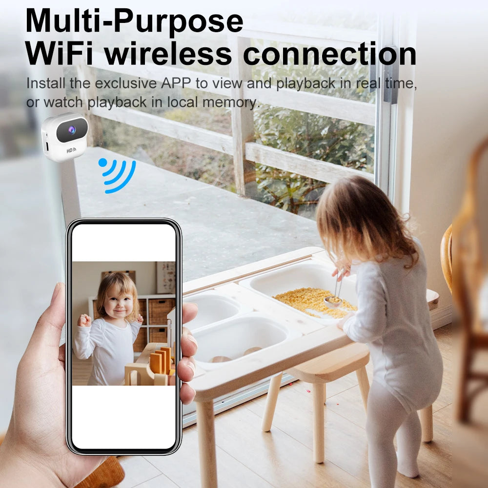 Smart Mini WiFi HD Camera, Indoor Home Security Video Surveillance Device With Motion Tracking Wireless Remote Monitor Camcorder