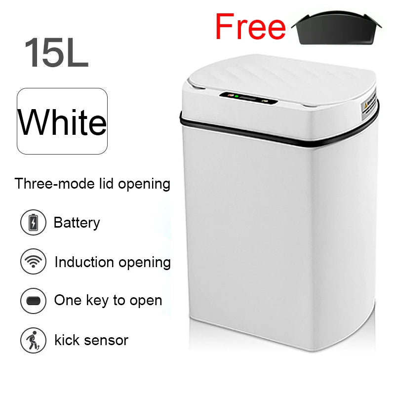 Smart trash can for kitchen House Smart home Dustbin Wasdfgthykjulik;lstebasket Bathroom automatic sensor trash can garbage bin cleaning tools