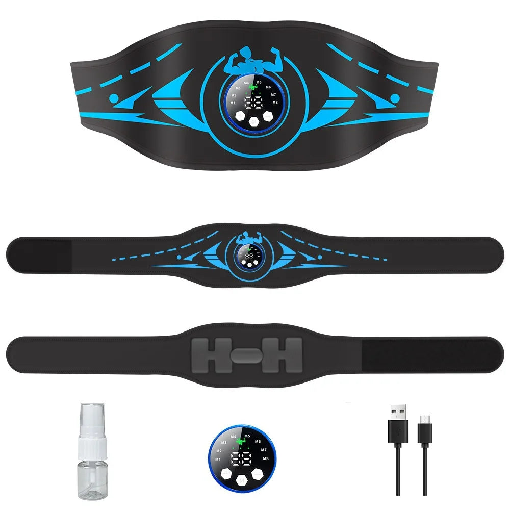 Smart EMS Abdominal Belt - Wireless Muscle Stimulator for Six-Pack Abs, Fitness Massager with Remote Control