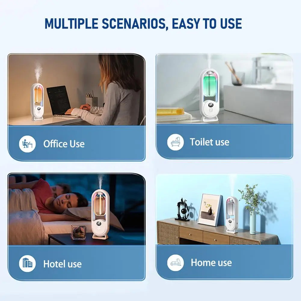 Smart Essential Oil Diffuser with Color Luminous Light Aromatherapy Machine Quiet Operation No Noise Portable for Car Bedroom