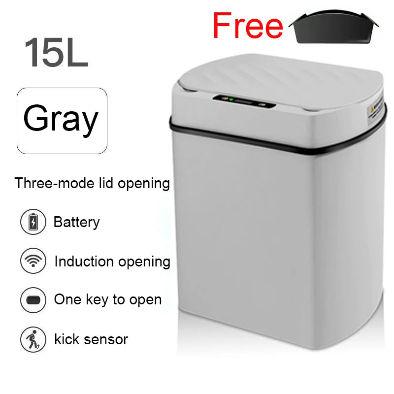Smart trash can for kitchen House Smart home Dustbin Wasdfgthykjulik;lstebasket Bathroom automatic sensor trash can garbage bin cleaning tools