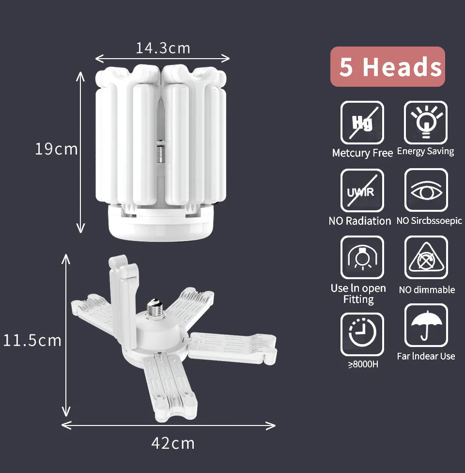 Smart LED Light Bulbs E27 100W RGB LED Ceiling Lamp With Bluetooth Speaker Deformable Screw E27 For Indoor Workshop Garage Light