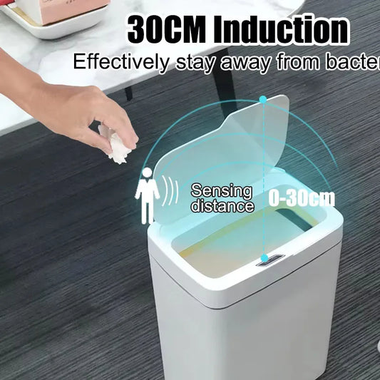 15L smart sensor trash can, automatic trash can electric trash can, waterproof smart trash can, kitchen, bedroom living room use