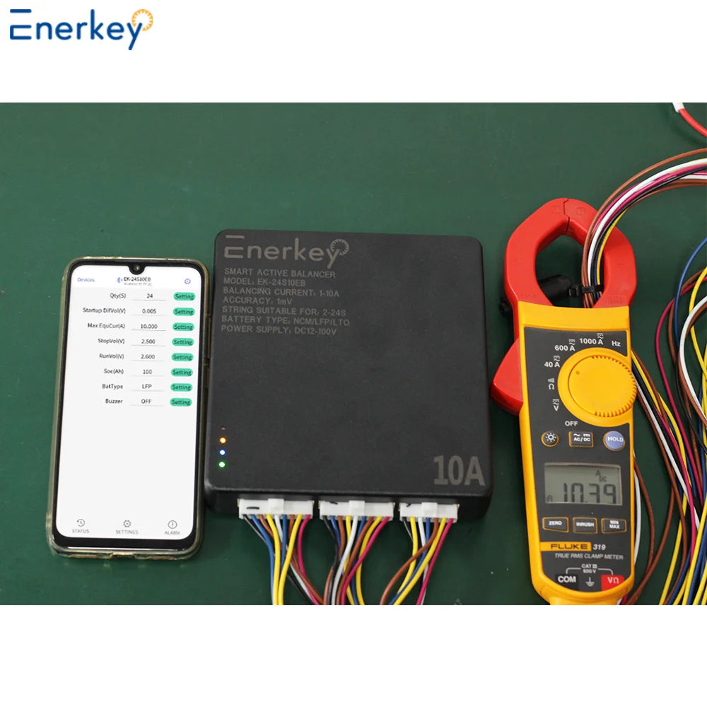 Enerkey EK-24S10EB Smart Active Balancer 10A 2S~24S Lithium /Lifepo4 /LTO Battery Active Equalization Support Cascade/CAN Port
