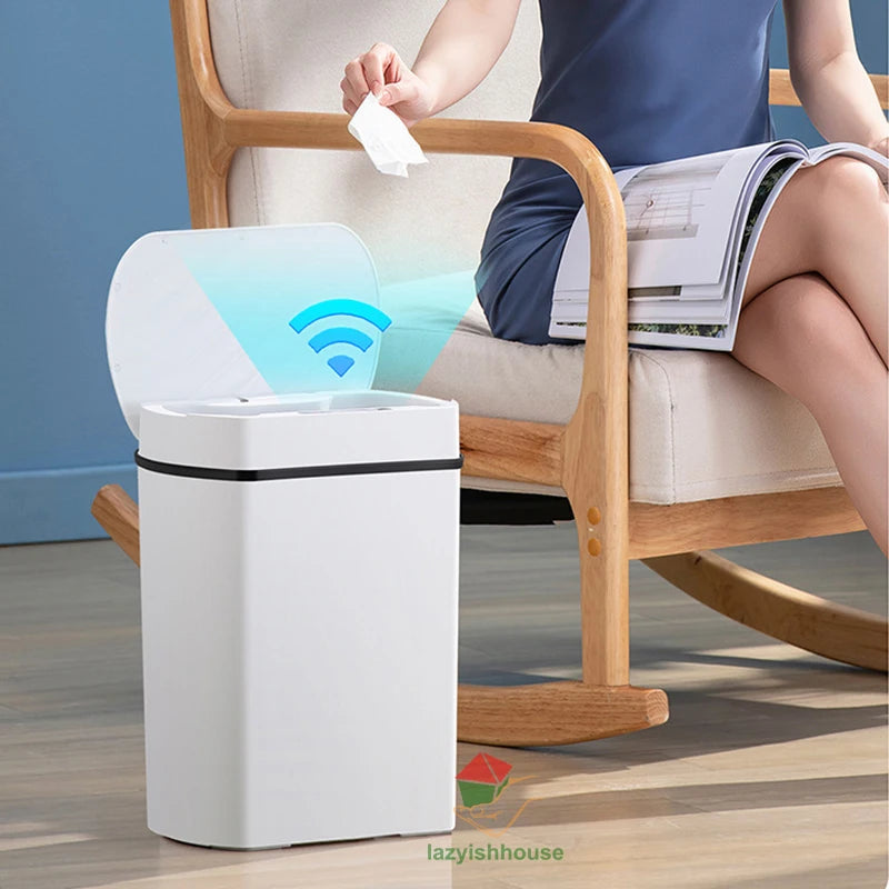Smart trash can for kitchen House Smart home Dustbin Wasdfgthykjulik;lstebasket Bathroom automatic sensor trash can garbage bin cleaning tools